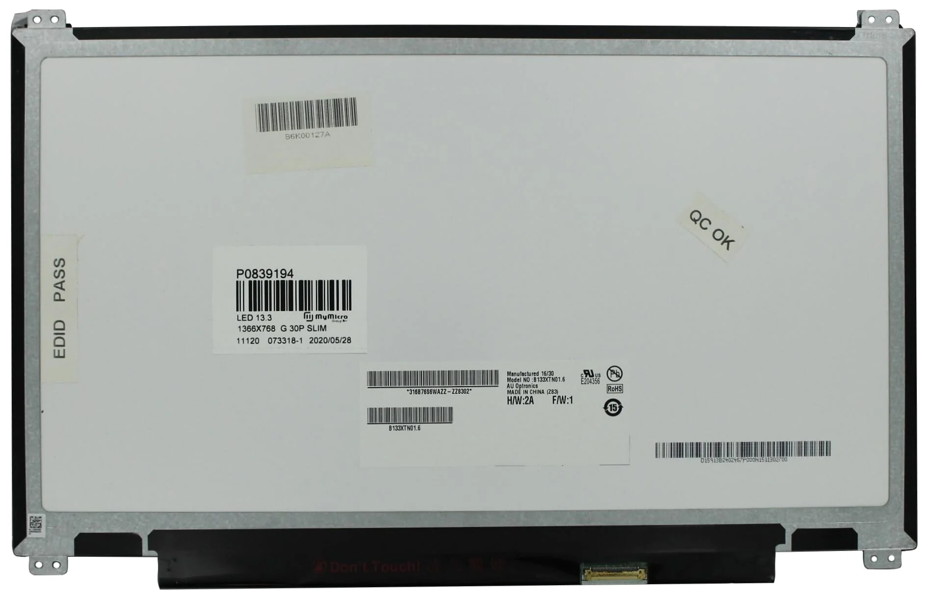 13.3 inch LCD Scherm 1366x768 Glans 30Pin eDP - Image 3