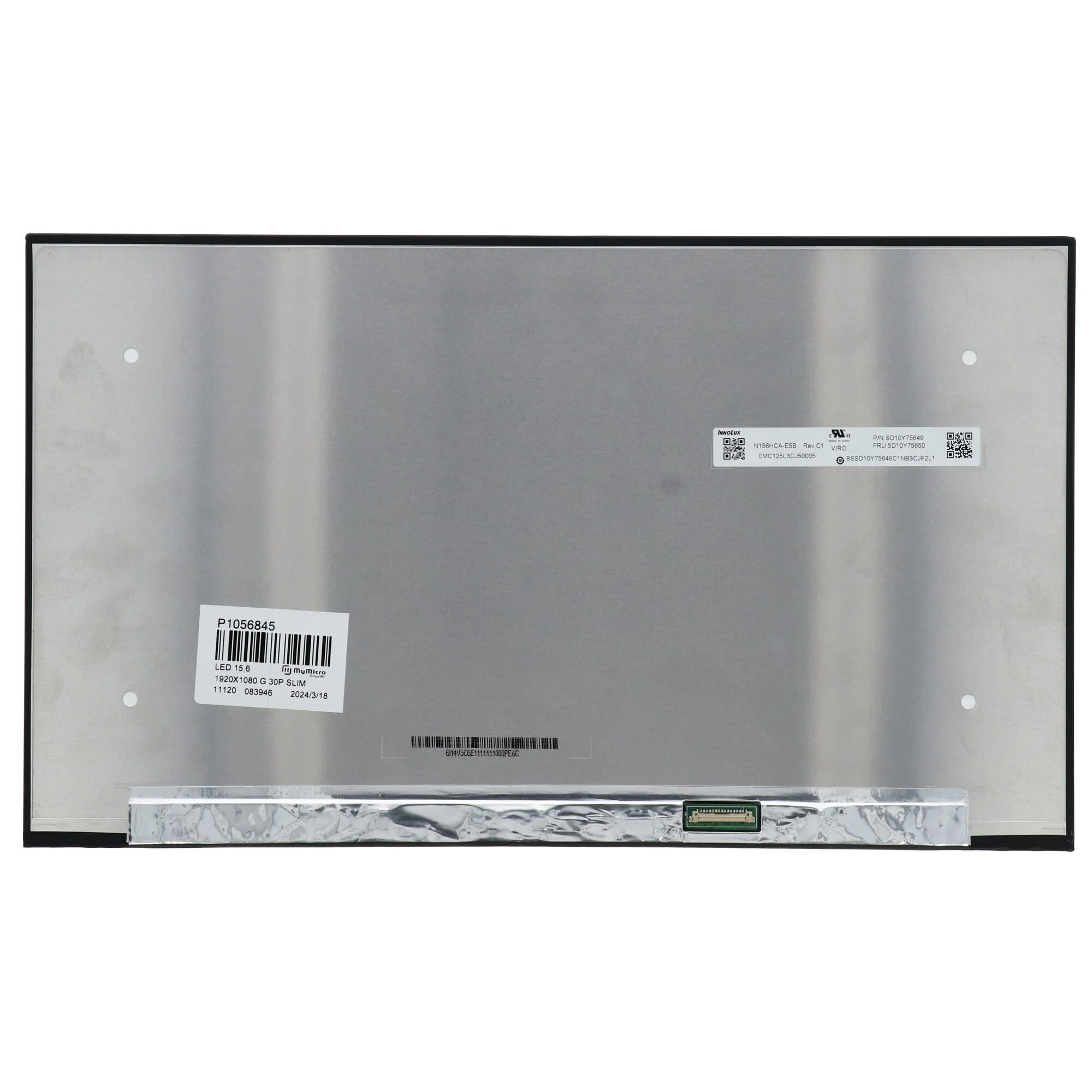 15.6 inch LCD Scherm 1920x1080 Glans 30Pin eDP, IPS - Image 2