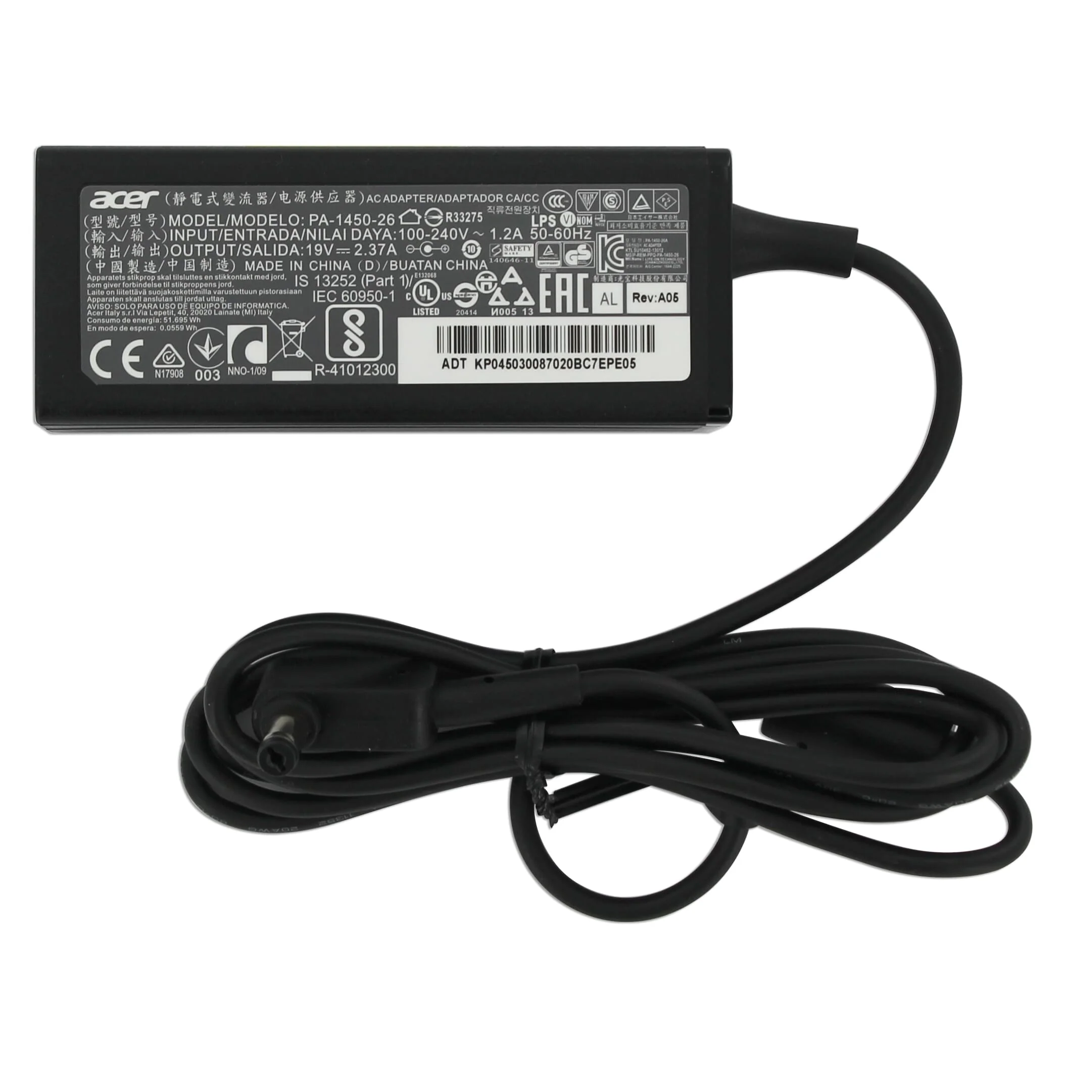 Acer Laptop AC Adapter 45W zwart - Image 2