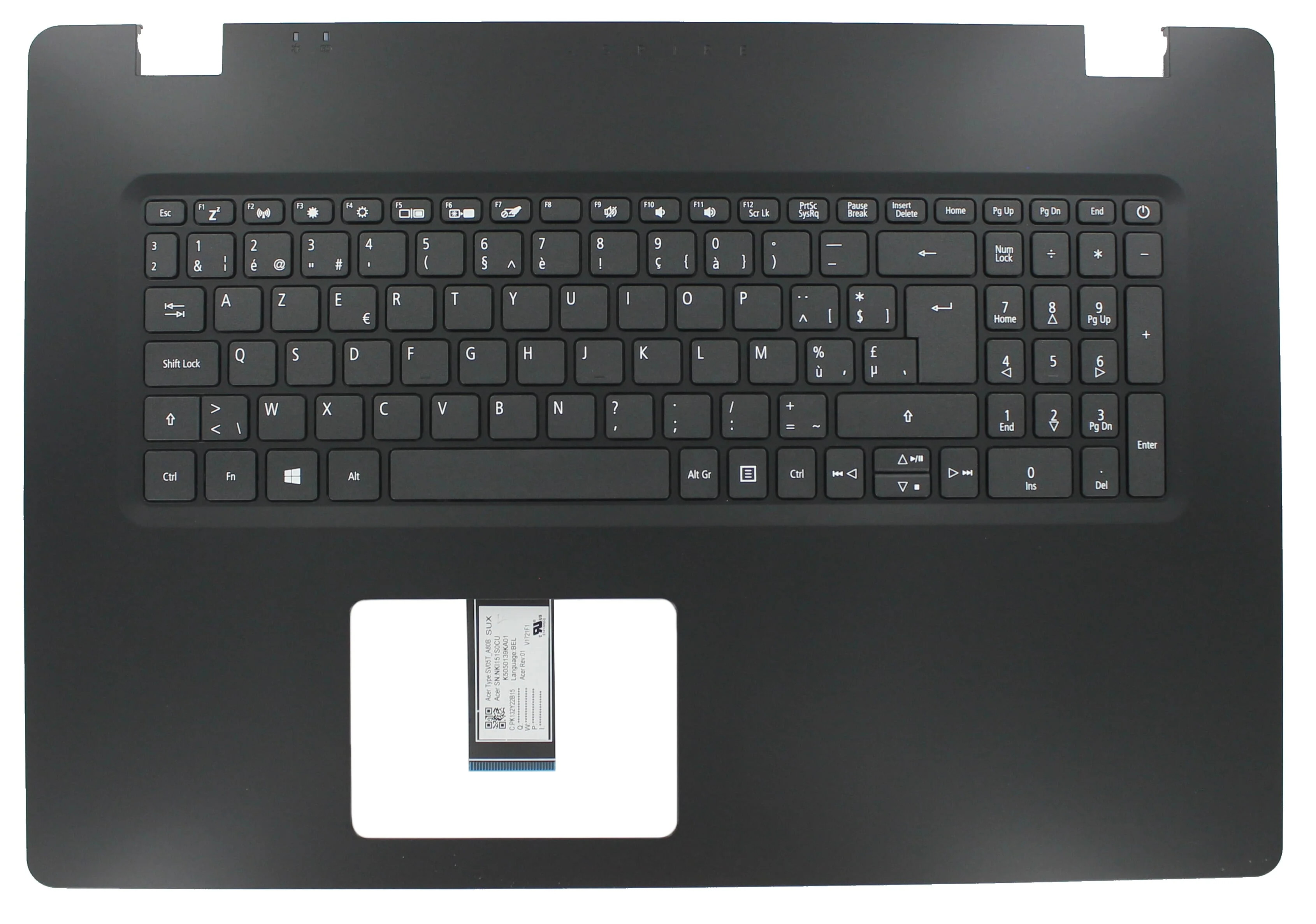 Acer Laptop Toetsenbord Azerty BE + Top Cover - Zwart