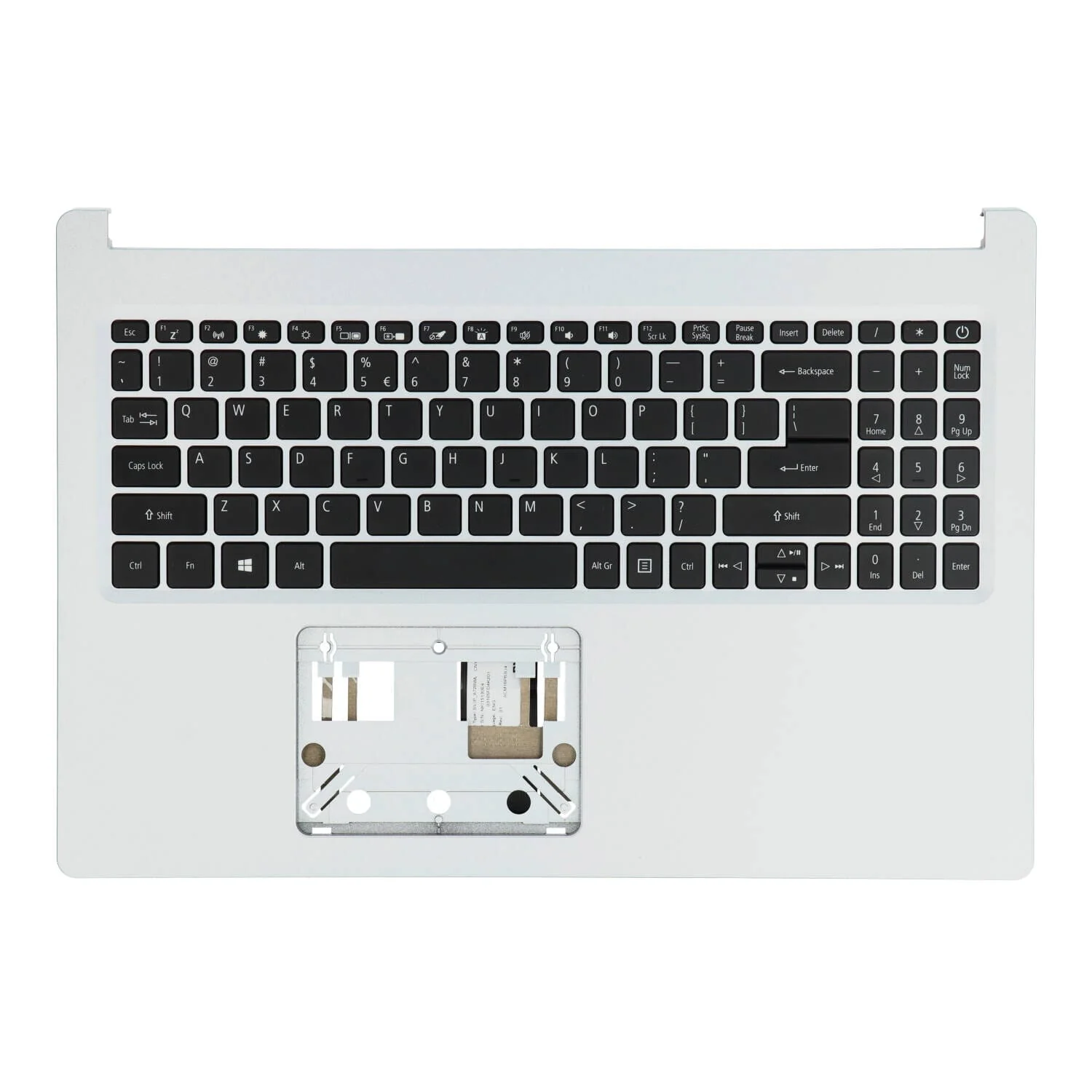 Acer Laptop Toetsenbord Qwerty US incl. Top Cover - Zilver