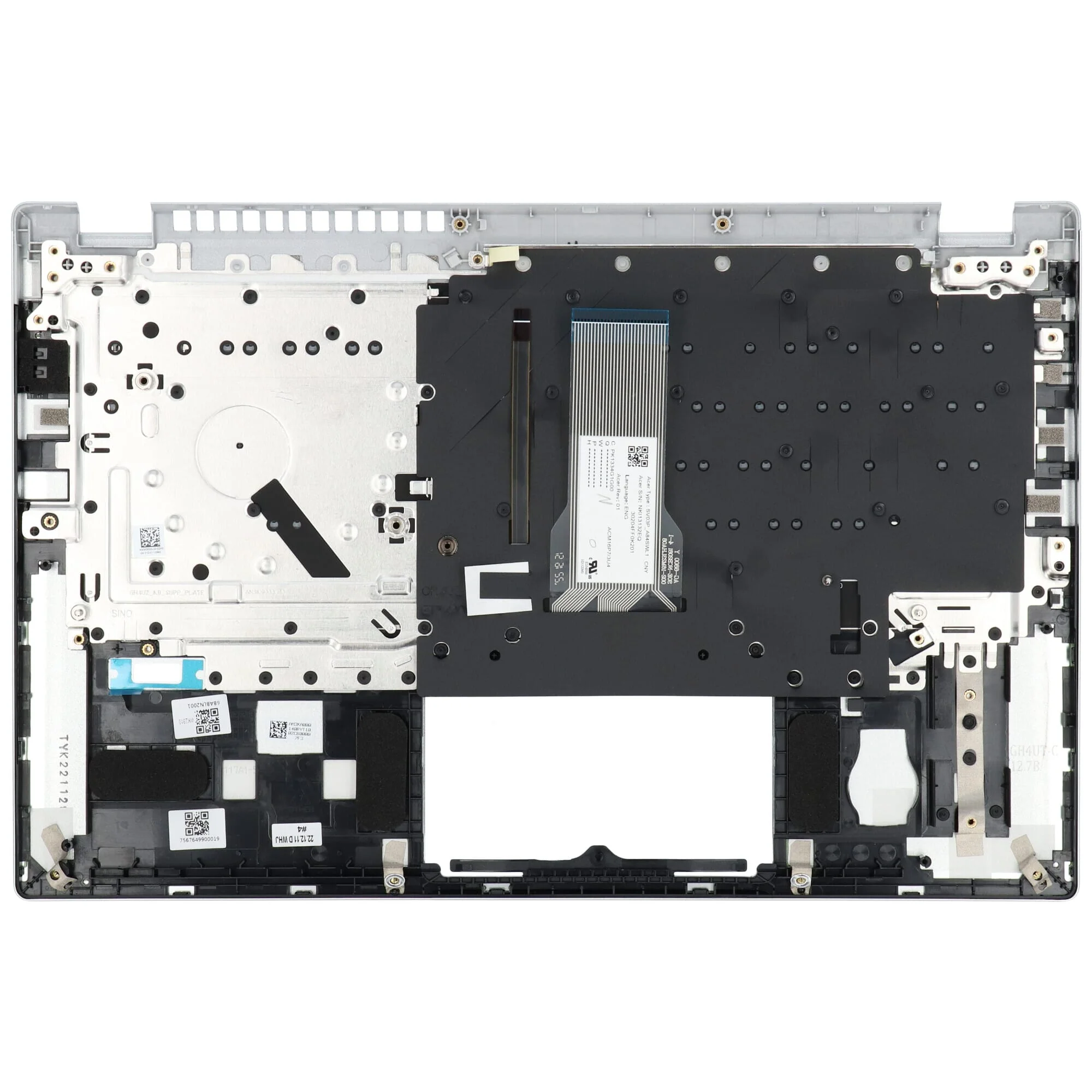 Acer Laptop Toetsenbord Qwerty US + Top Cover, BL - Zilver - Image 2