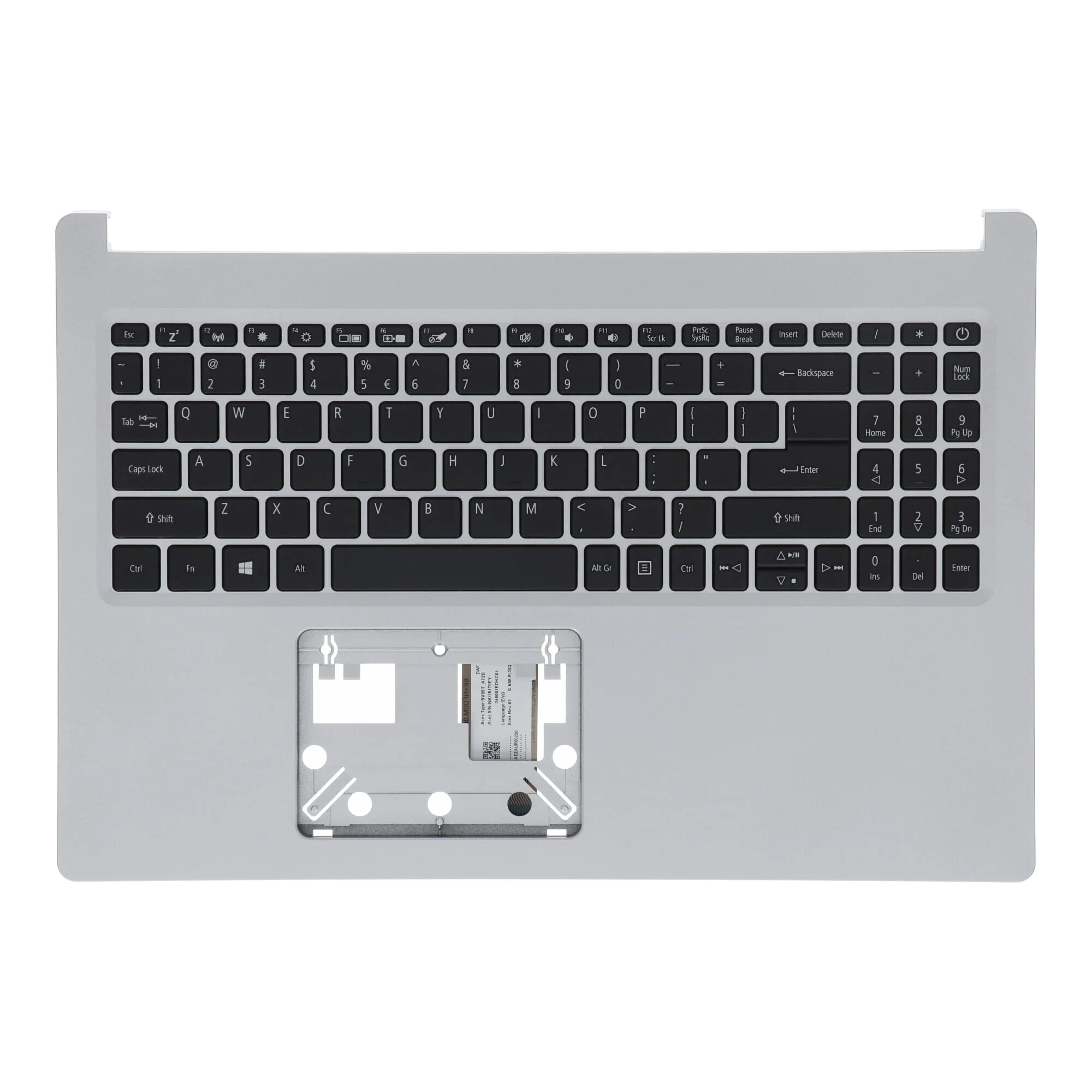 Acer Laptop Toetsenbord Qwerty US + Top Cover - Zilver - Image 4