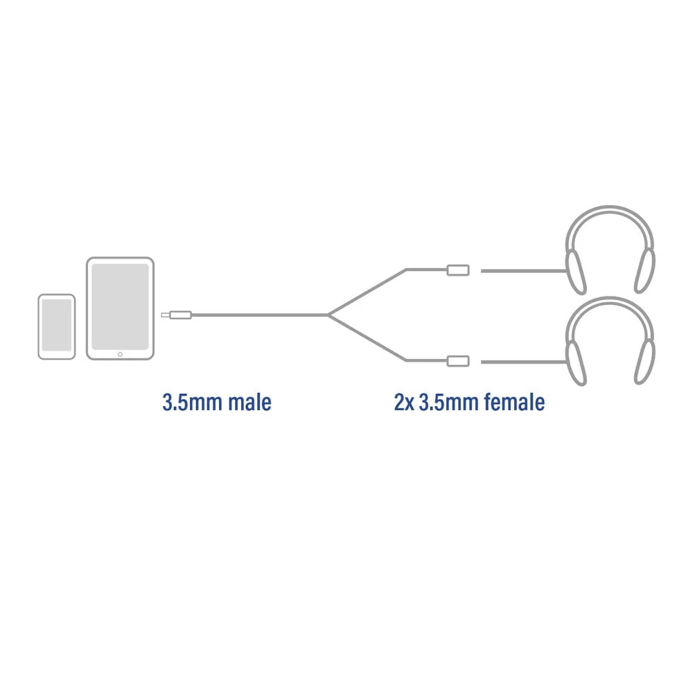 ACT 0,15m HQ audio splitterkabel 3,5 mm jack male 2x female - Image 4