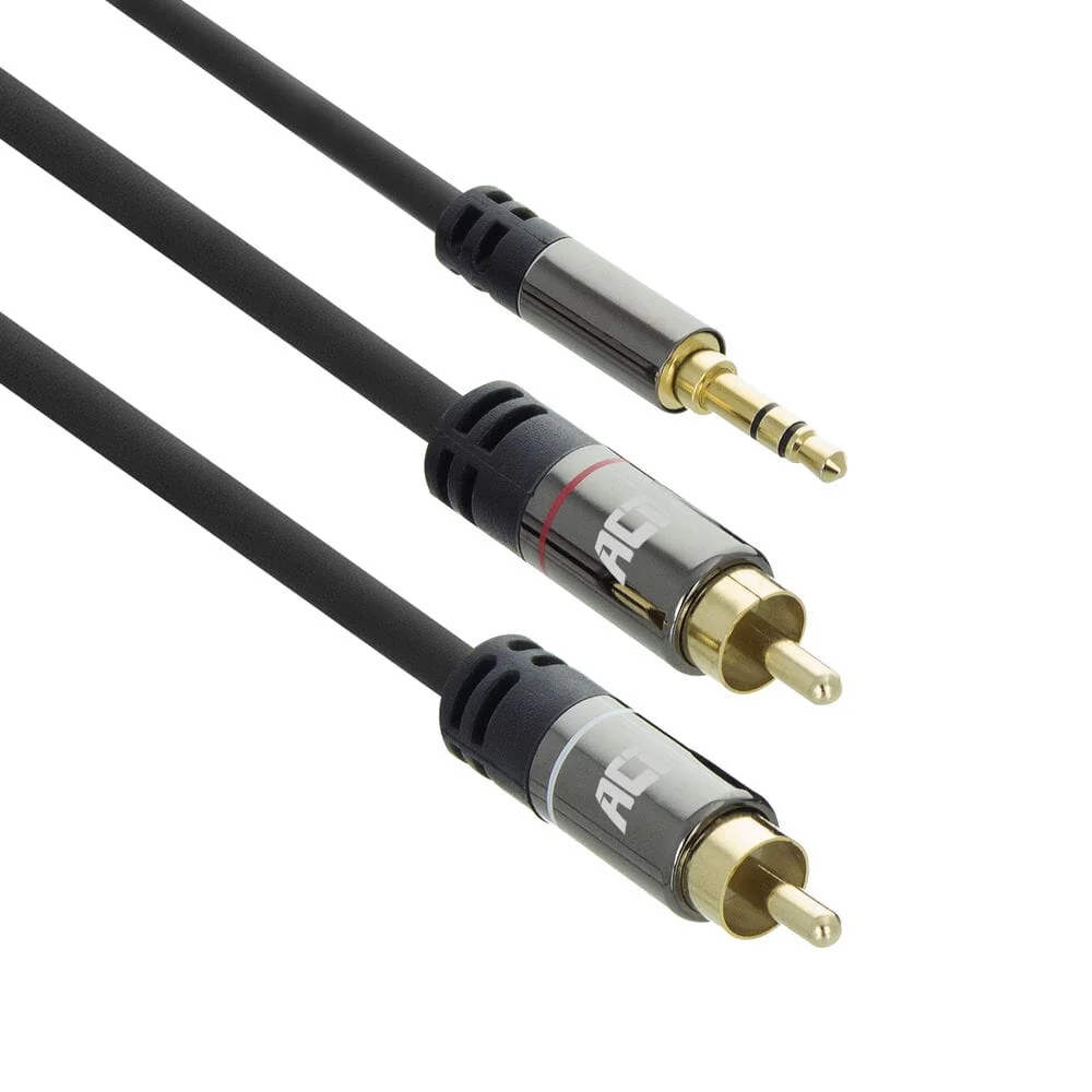ACT 1,5 meter HQ audio 1x 3,5mm jack male - 2x tulp male - Image 6