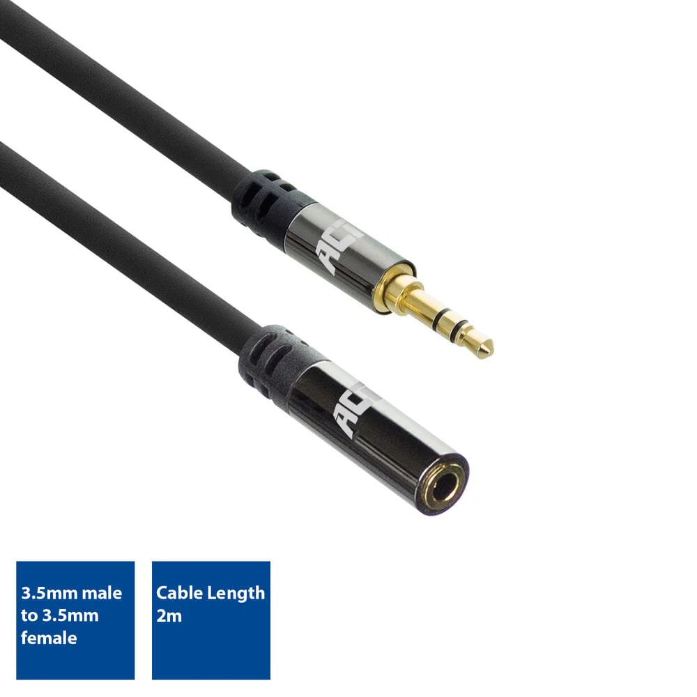 ACT 2 meter HQ audio verlengkabel 3,5 mm jack male - female - Image 3