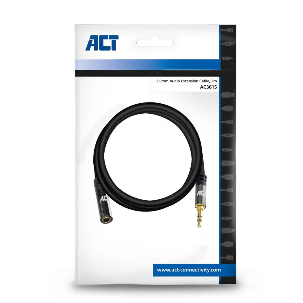 ACT 2 meter HQ audio verlengkabel 3,5 mm jack male - female - Image 4