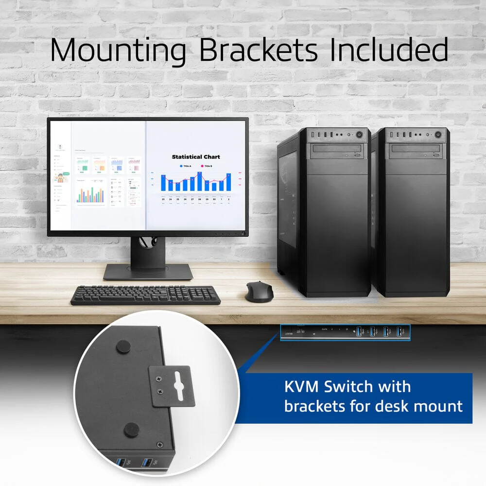 ACT 2-Port HDMI 4K@60Hz KVM switch, USB 3.2 Gen1 (USB 3.0) - Image 10
