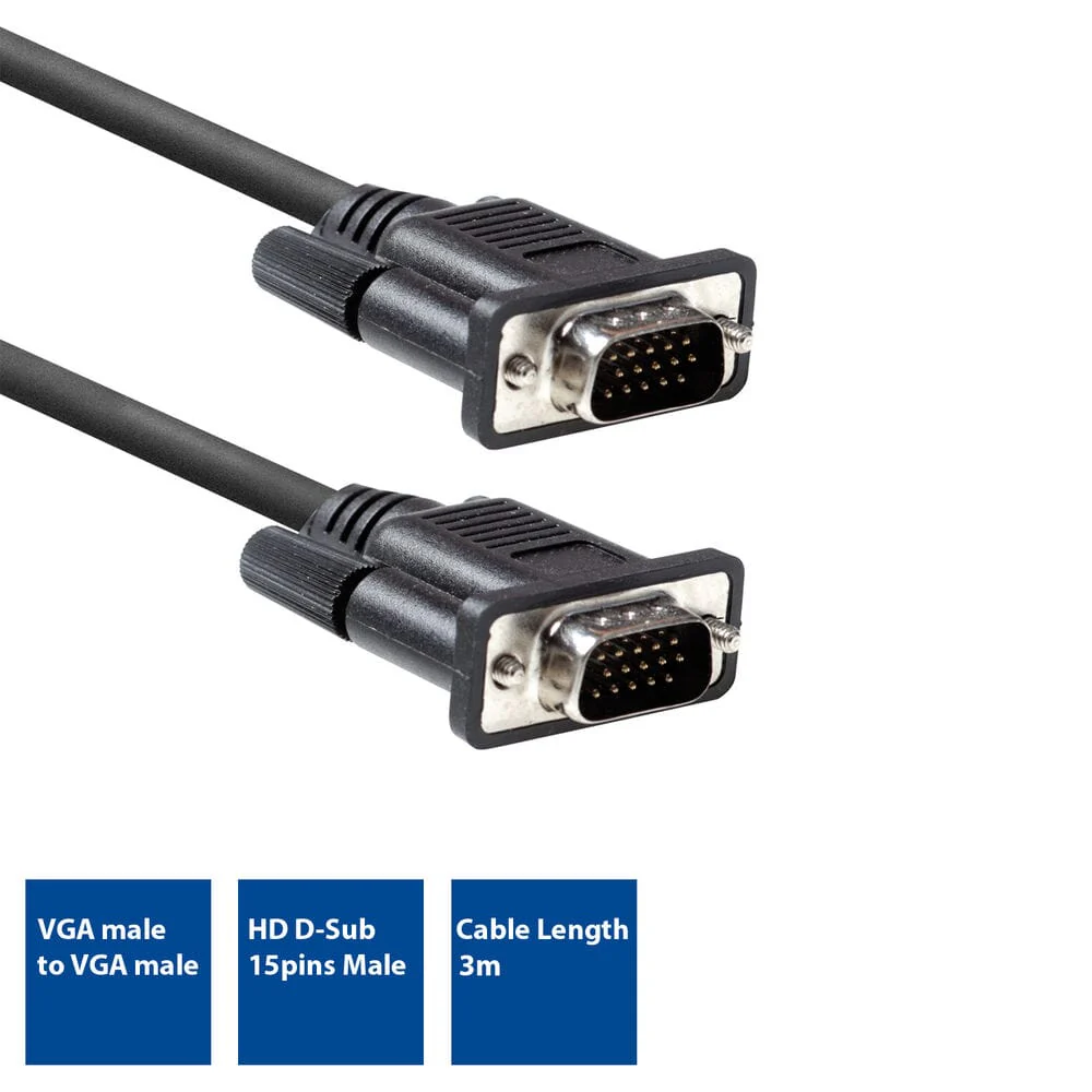 ACT 3 meter VGA kabel male - male - Image 3
