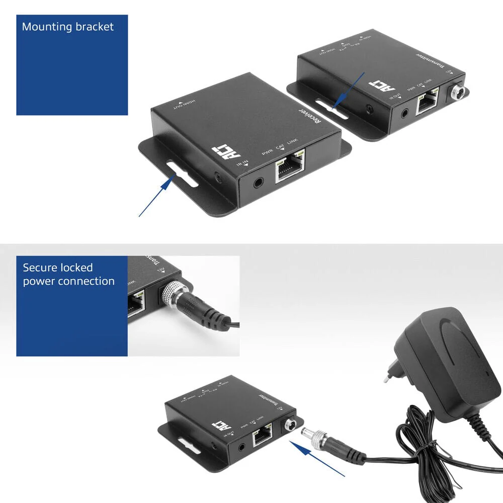 ACT 4K HDMI 1.4 extender set over CAT6 UTP met IR 40 m - Image 8
