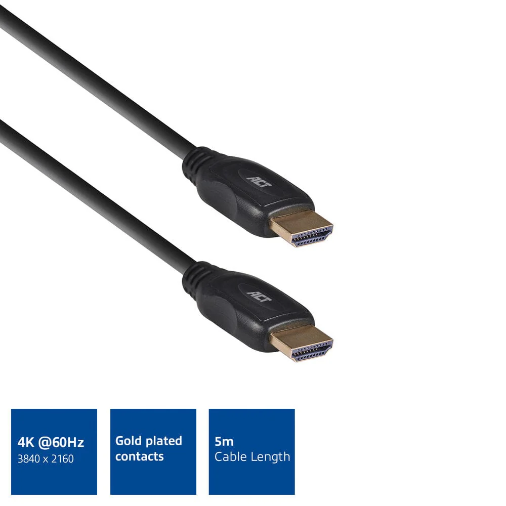 ACT 5 meter HDMI High Speed video kabel v1.4 male - male - Image 2