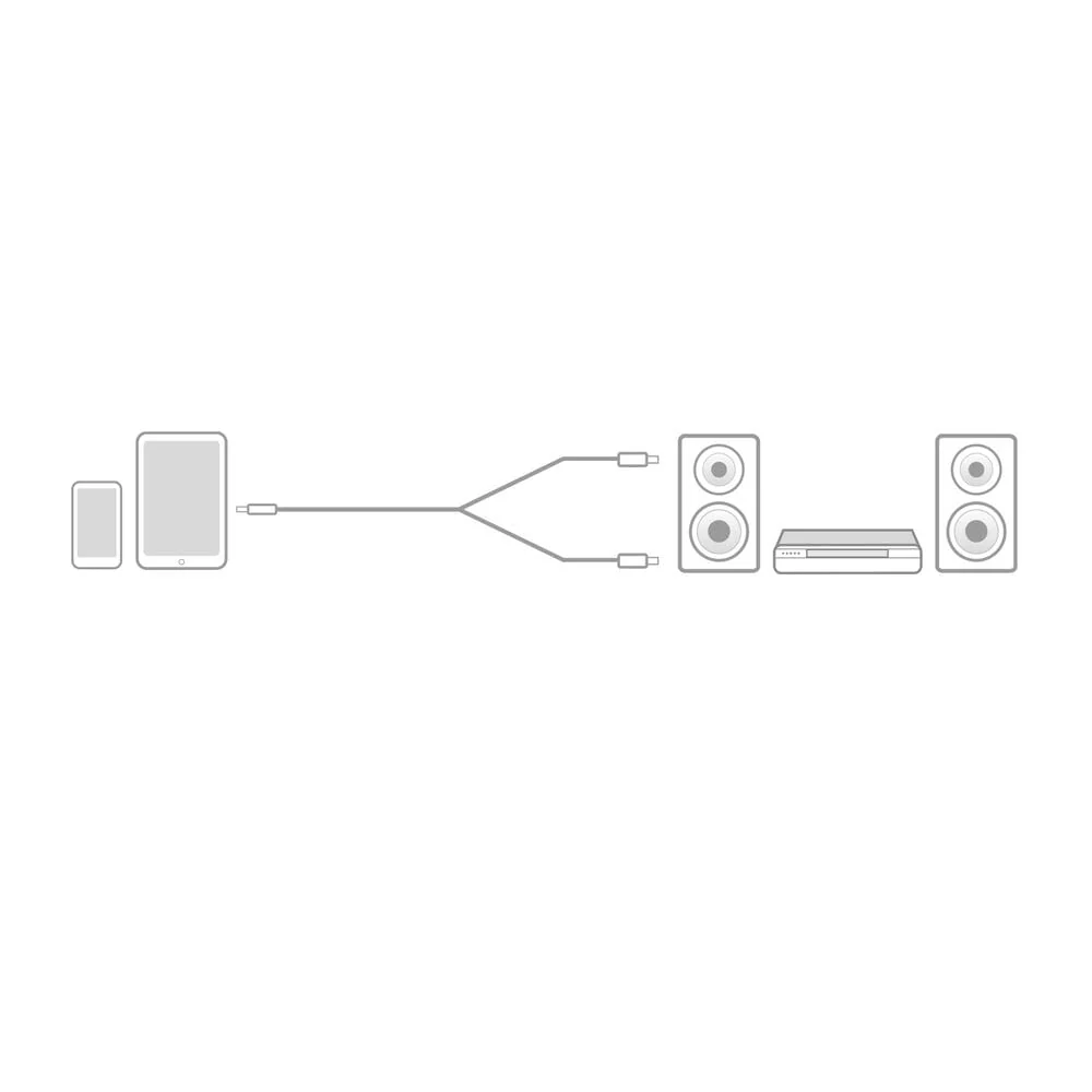 ACT 5 meter HQ audio 1x 3,5mm jack male - 2x tulp male - Image 3