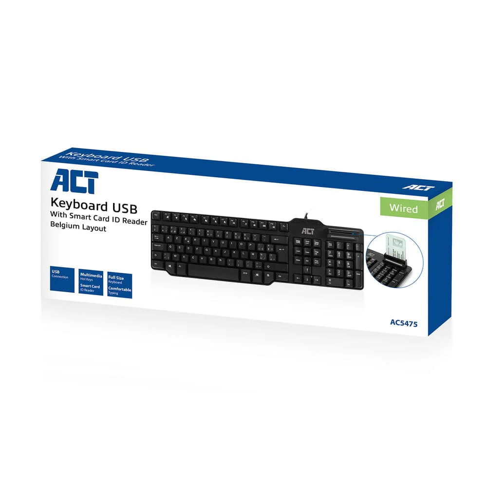 ACT Bekabeld toetsenbord Smartcard lezer (Azerty/BE layout) - Image 7