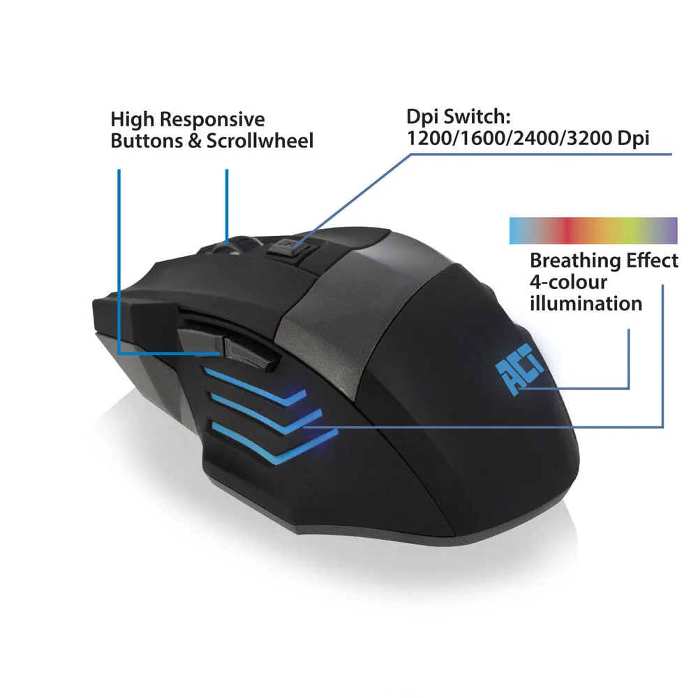 ACT Bekabelde Gaming Muis met verlichting 3200 dpi - Image 5