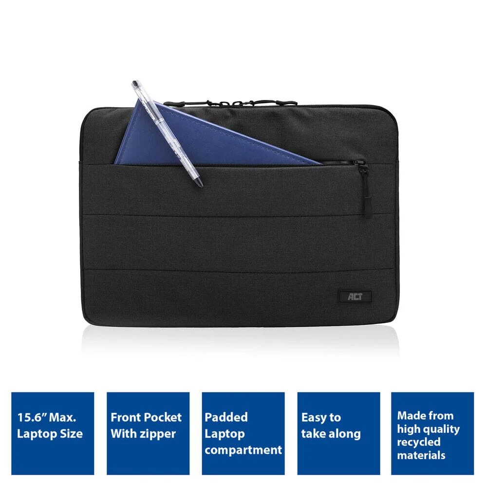 ACT City laptop sleeve 15,6 inch, zwart - Image 2