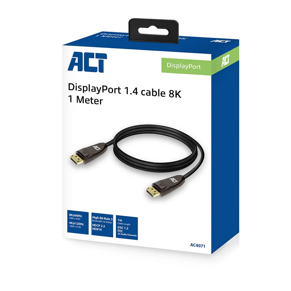 ACT DisplayPort 1.4 kabel 8K, 1m - Image 4