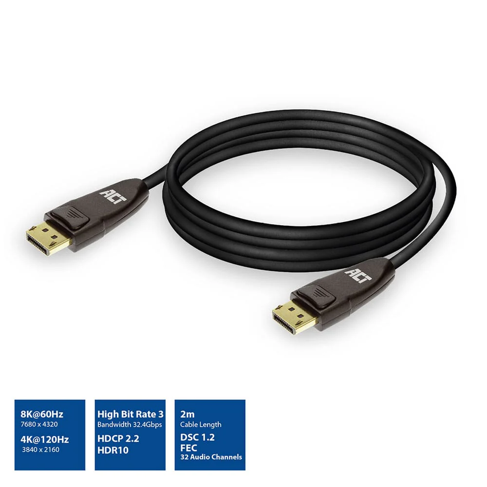 ACT DisplayPort 1.4 kabel 8K, 2m - Image 2