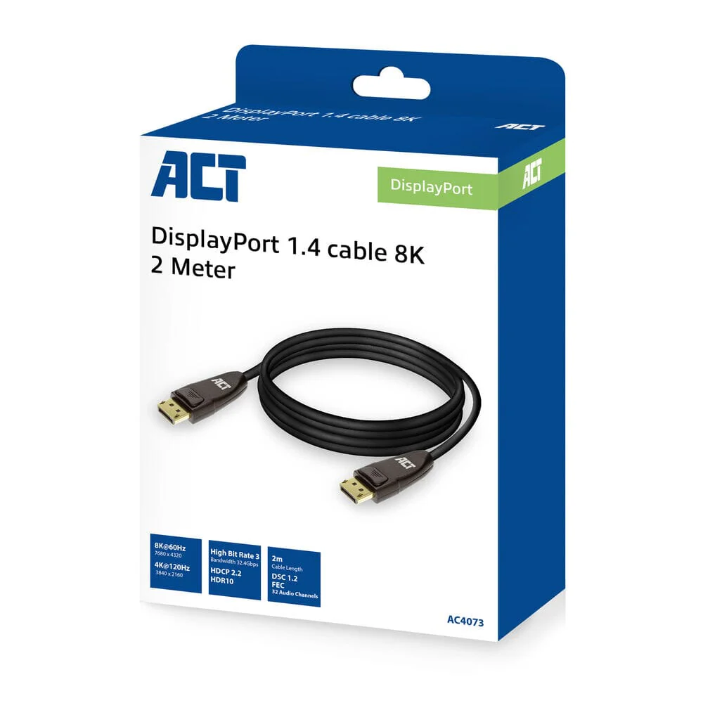 ACT DisplayPort 1.4 kabel 8K, 2m - Image 4