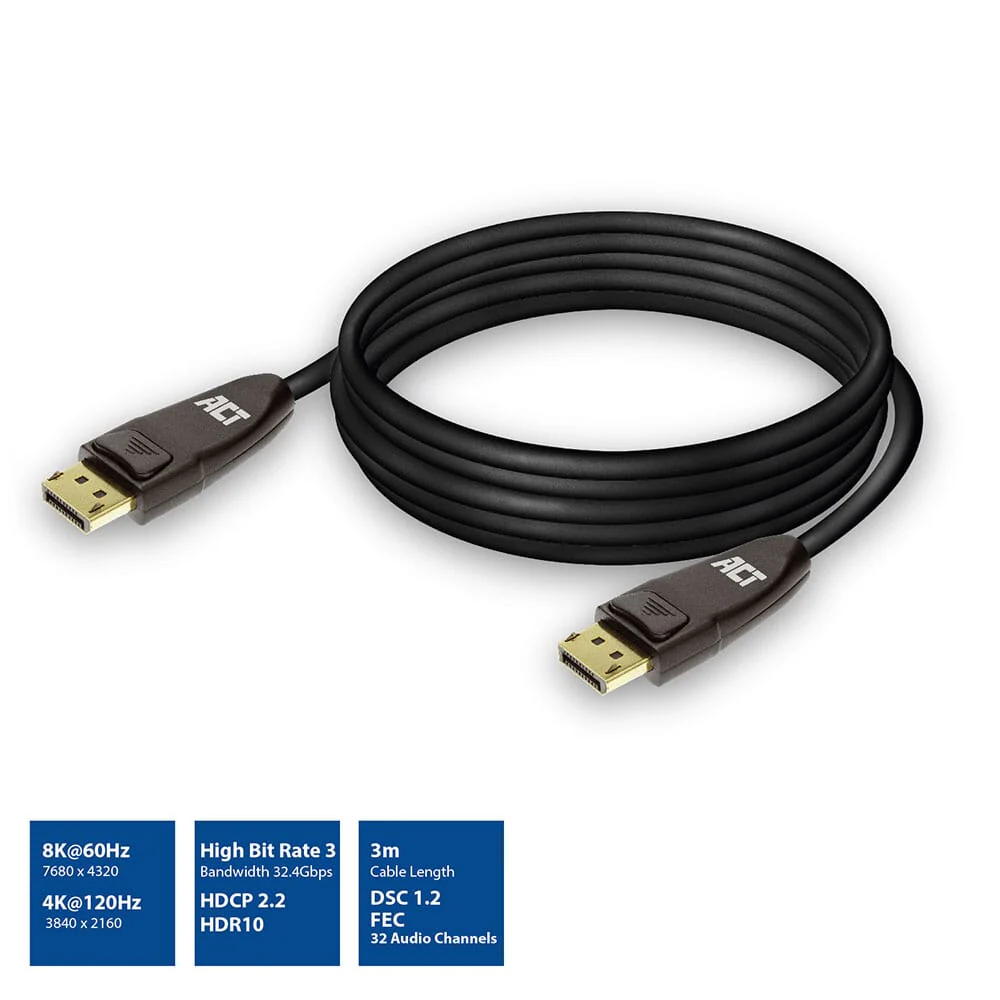 ACT DisplayPort 1.4 kabel 8K, 3m - Image 2