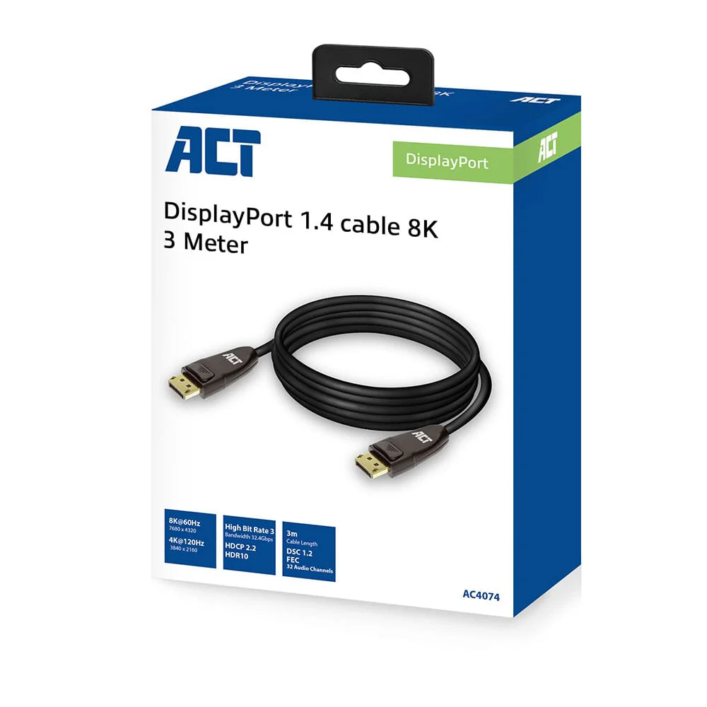ACT DisplayPort 1.4 kabel 8K, 3m - Image 4