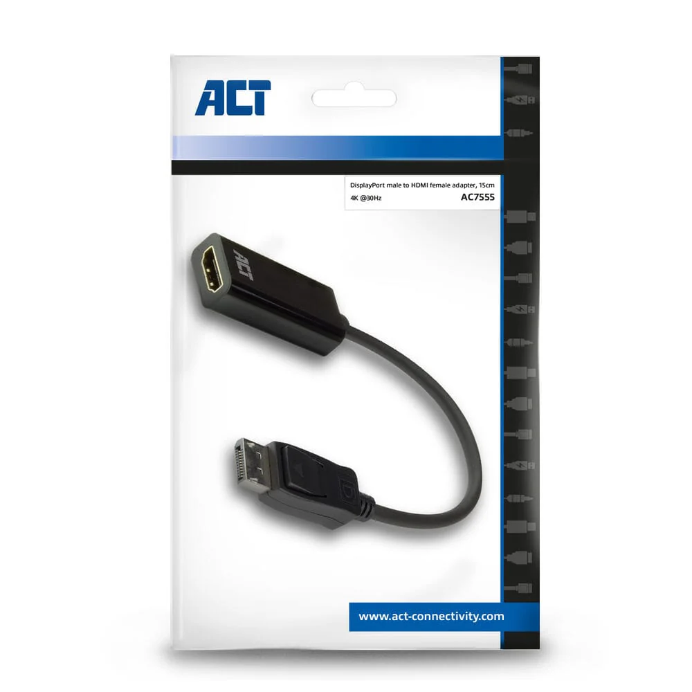 ACT DisplayPort naar HDMI female adapter, 4K, Zip Bag - Image 4
