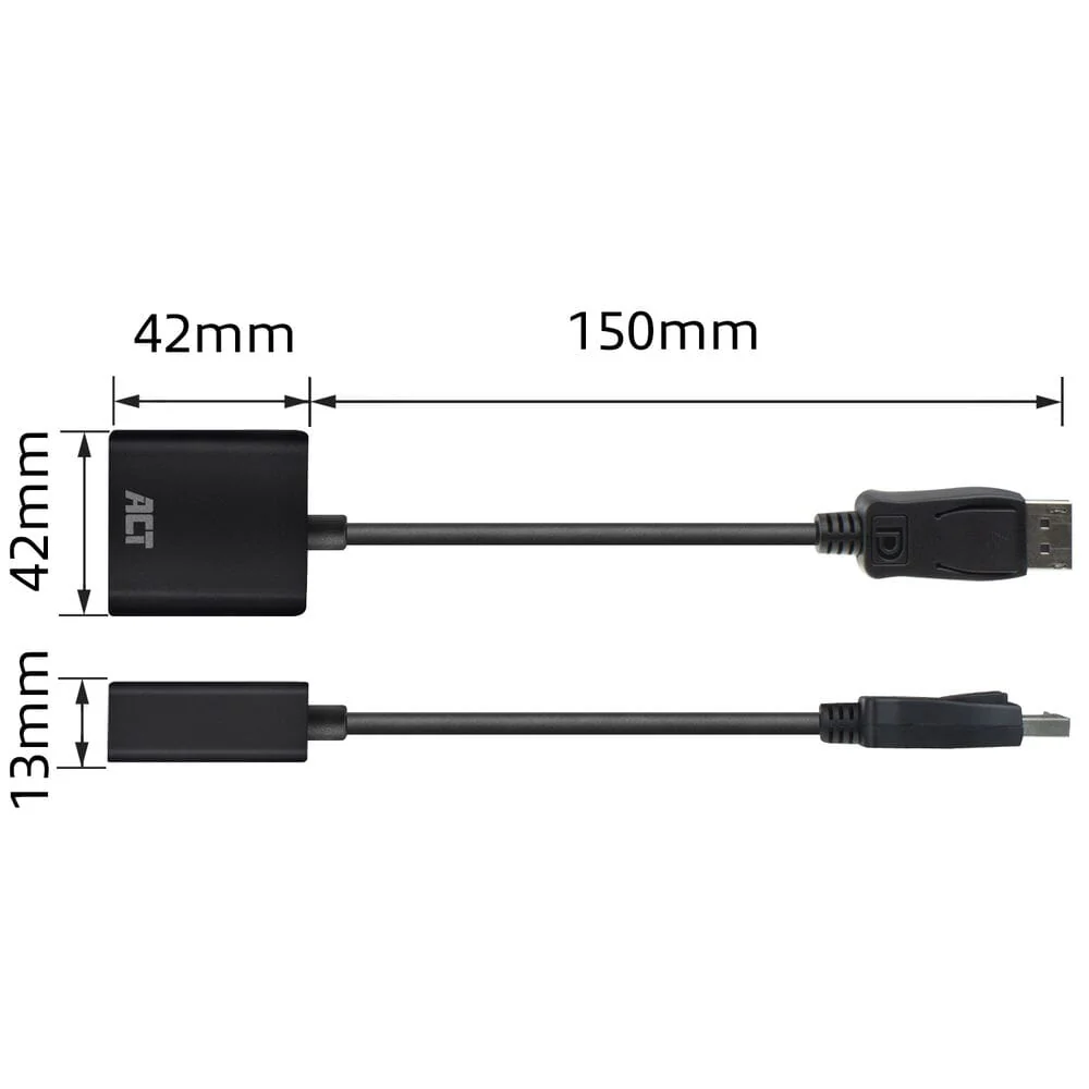 ACT DisplayPort naar VGA female adapter, Zip Bag - Image 3