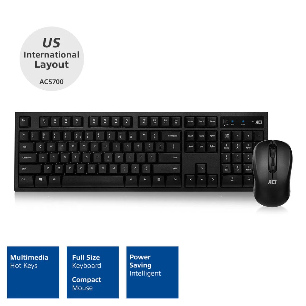 ACT Draadloos toetsenbord en muis USB nano ontvanger Qwerty - Image 7