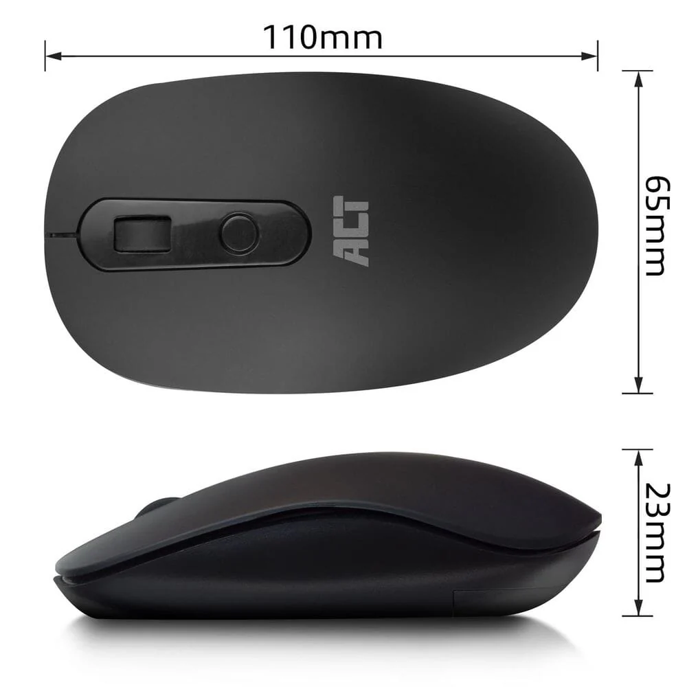 ACT Draadloze muis, USB nano ontvanger, 1200 dpi, zwart - Image 7