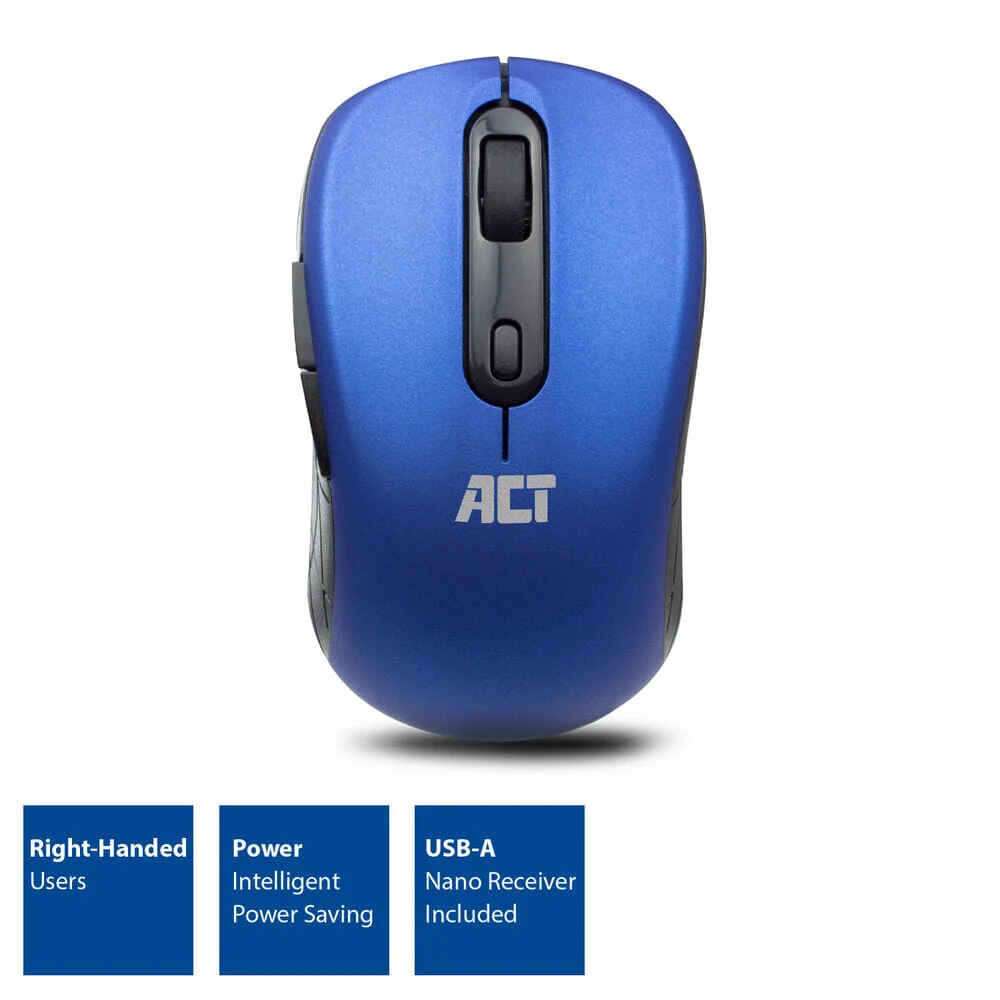 ACT Draadloze muis, USB nano-ontvanger, 1600 dpi, blauw - Image 5
