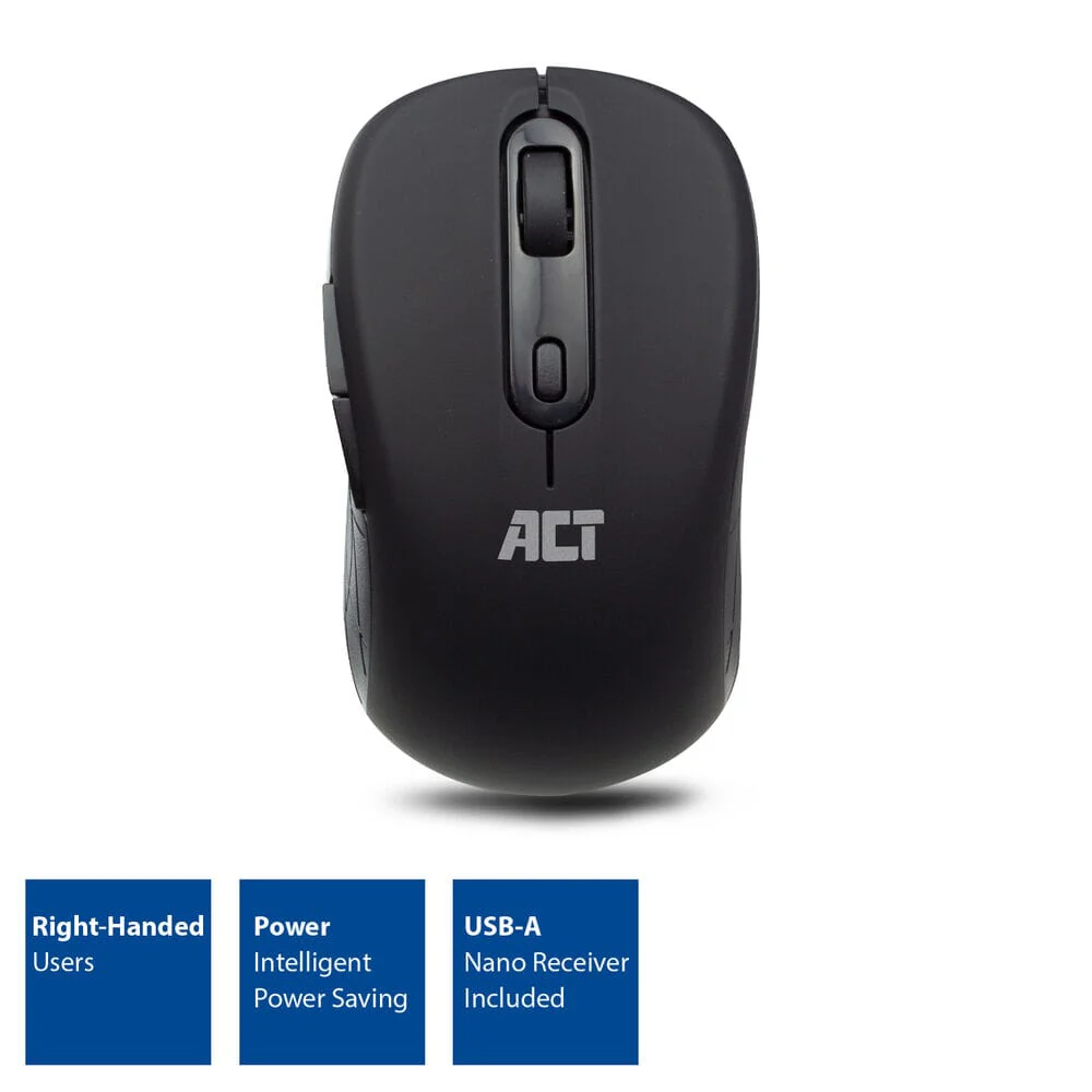 ACT Draadloze muis, USB nano-ontvanger, 1600 dpi, zwart - Image 7