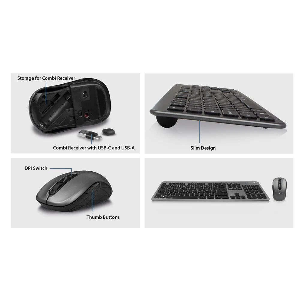 ACT Draadloze set met toetsenbord en muis (Qwerty/US layout) - Image 4
