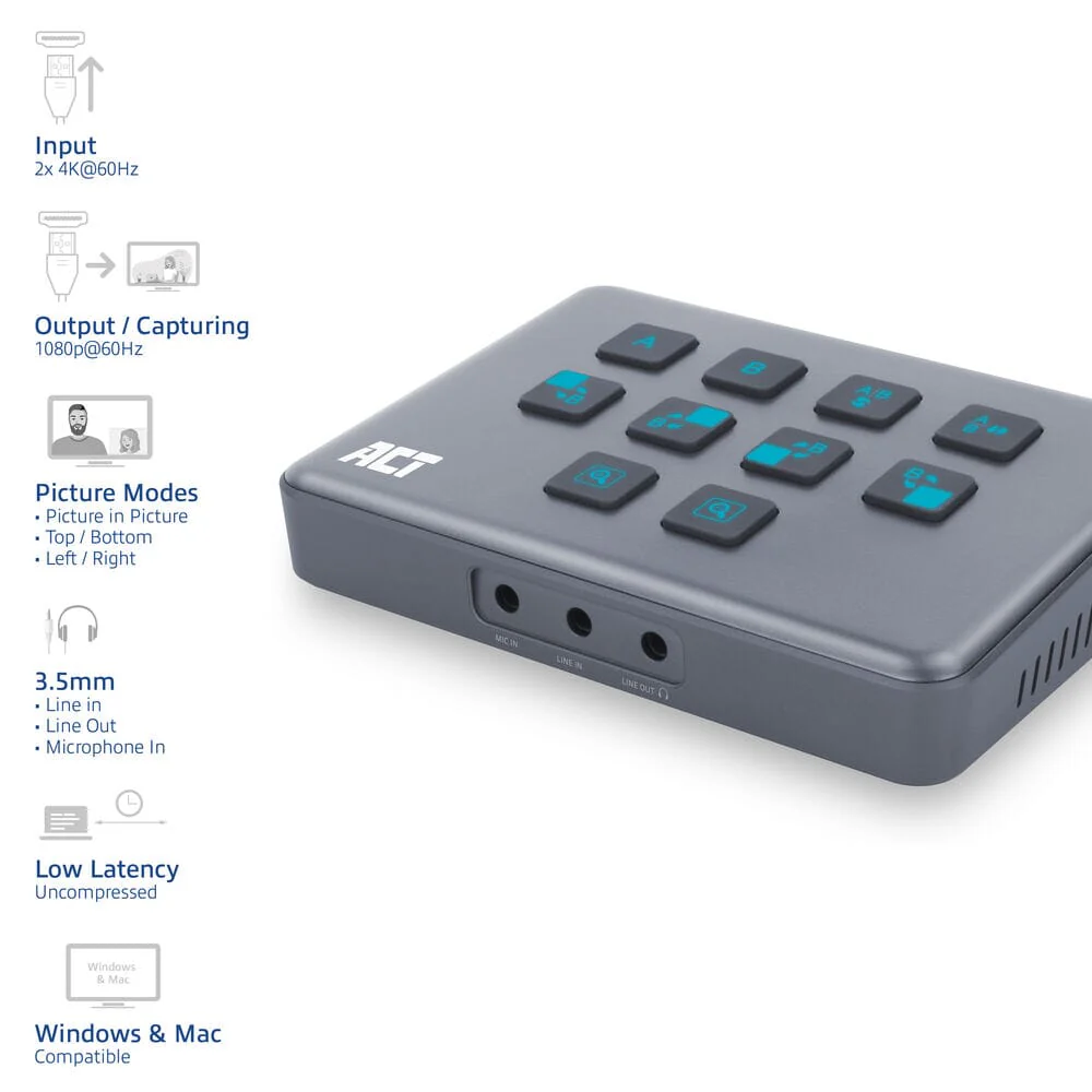 ACT Dual HDMI input USB-C Video Switcher - Image 4