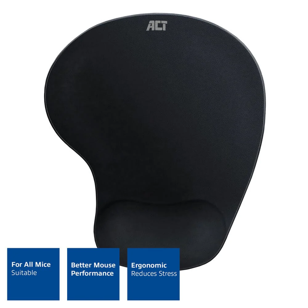 ACT Ergonomische muismat met polssteun, zwart - Image 2