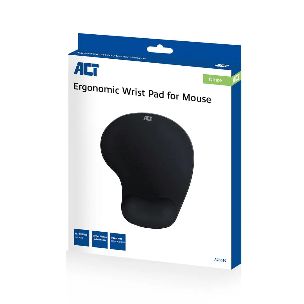 ACT Ergonomische muismat met polssteun, zwart - Image 3