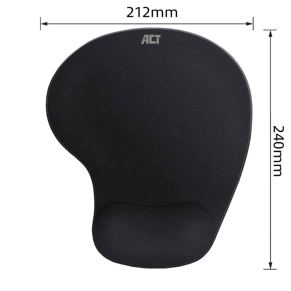 ACT Ergonomische muismat met polssteun, zwart - Image 4