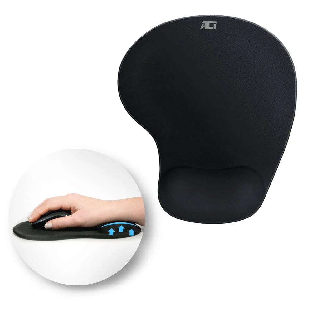ACT Ergonomische muismat met polssteun, zwart - Image 5