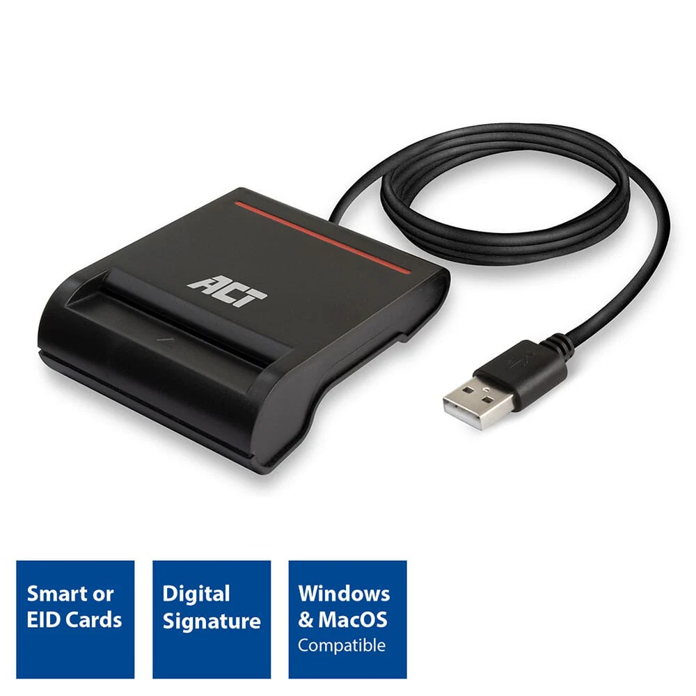 ACT Externe USB 2.0 Smartcard eID Kaartlezer, zwart - Image 10