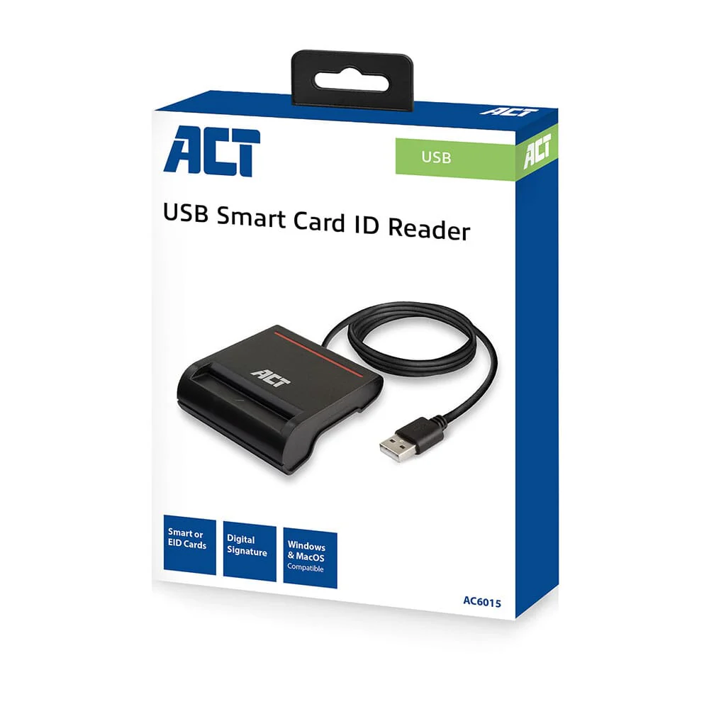 ACT Externe USB 2.0 Smartcard eID Kaartlezer, zwart - Image 15