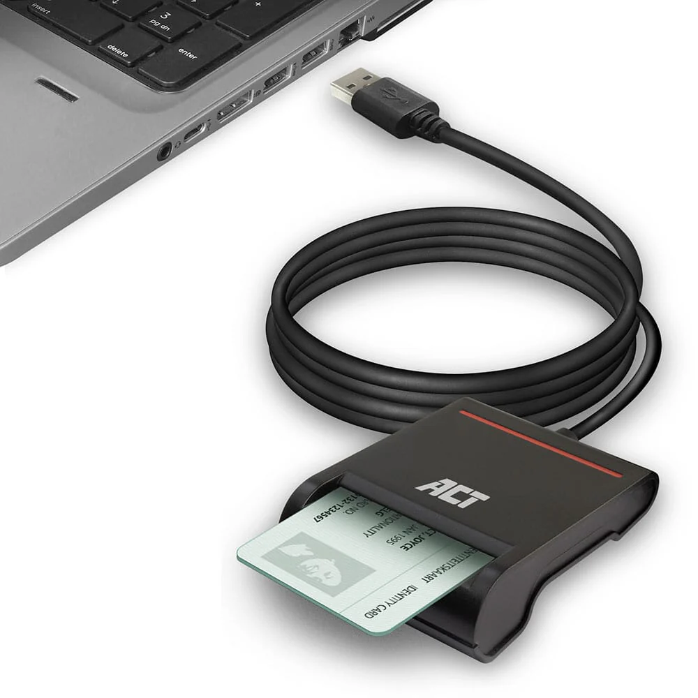 ACT Externe USB 2.0 Smartcard eID Kaartlezer, zwart - Image 9