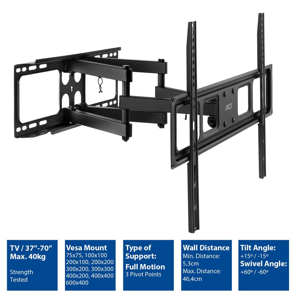 ACT Full motion tv wandsteun, 37 inch tot 70 inch , VESA - Image 7