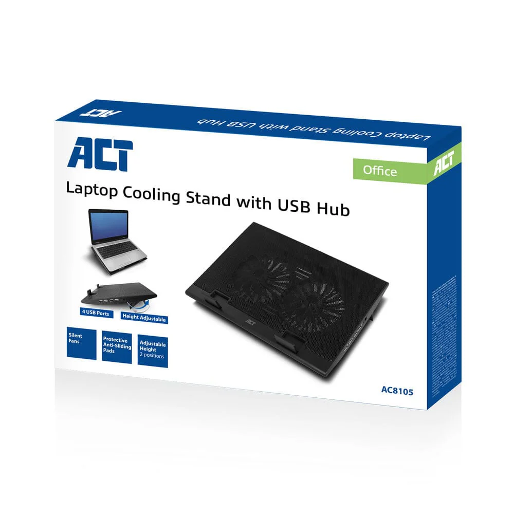 ACT Laptopstandaard verstelbaar in 2 standen, 4-poorts hub - Image 8