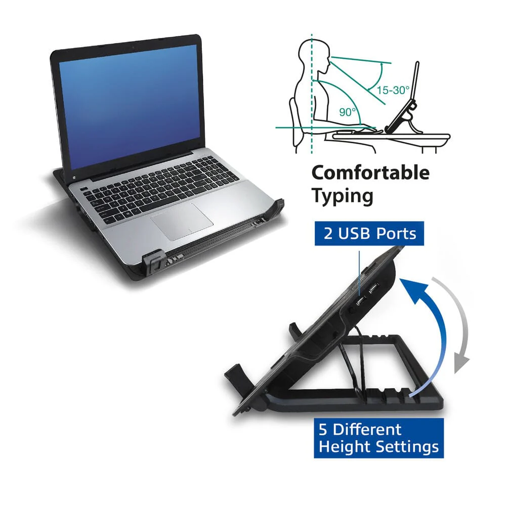 ACT Laptopstandaard verstelbaar in 5 standen, 2-poorts hub - Image 3