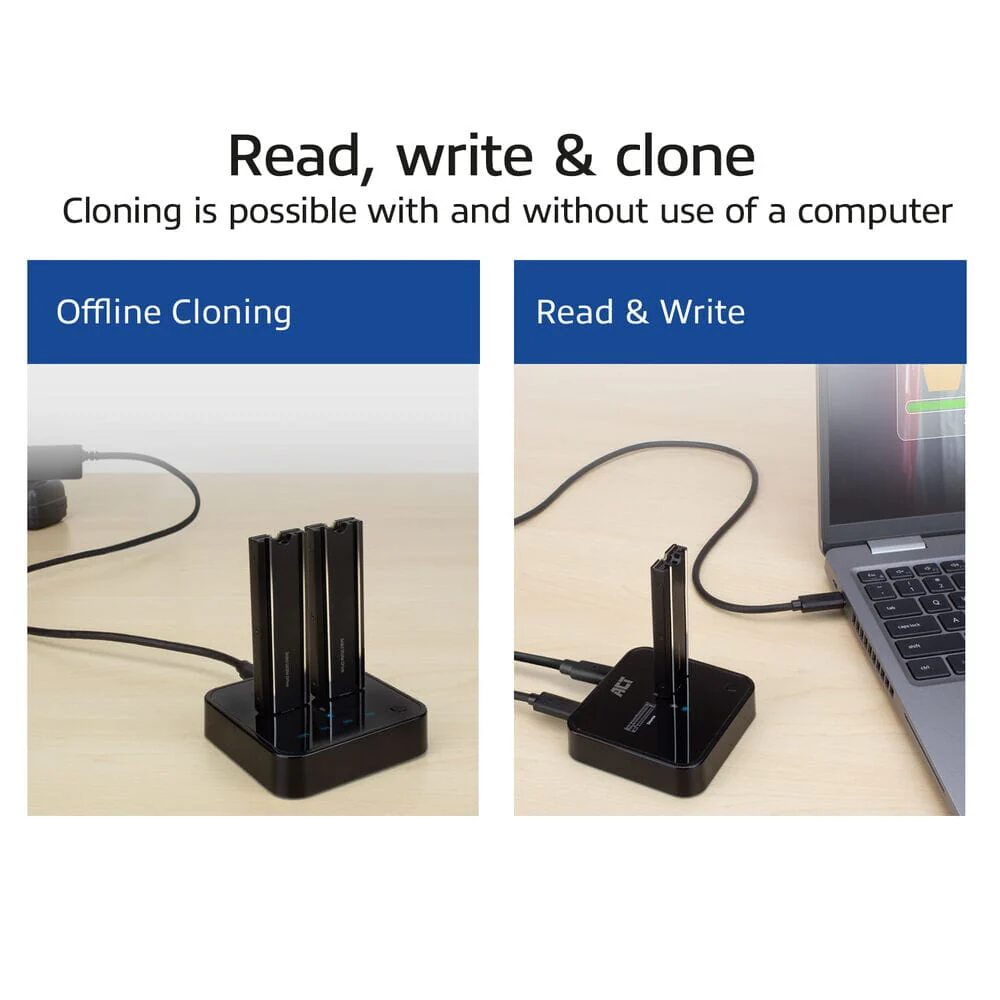 ACT M.2 NVMe/PCIe dual SSD docking clone USB-C 3.2 Gen2 - Image 8