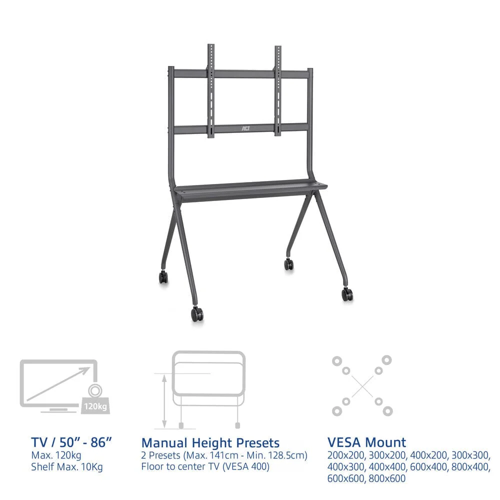 ACT Mobile tv/monitor floor stand, 50 up to 86 inch, VESA - Image 4