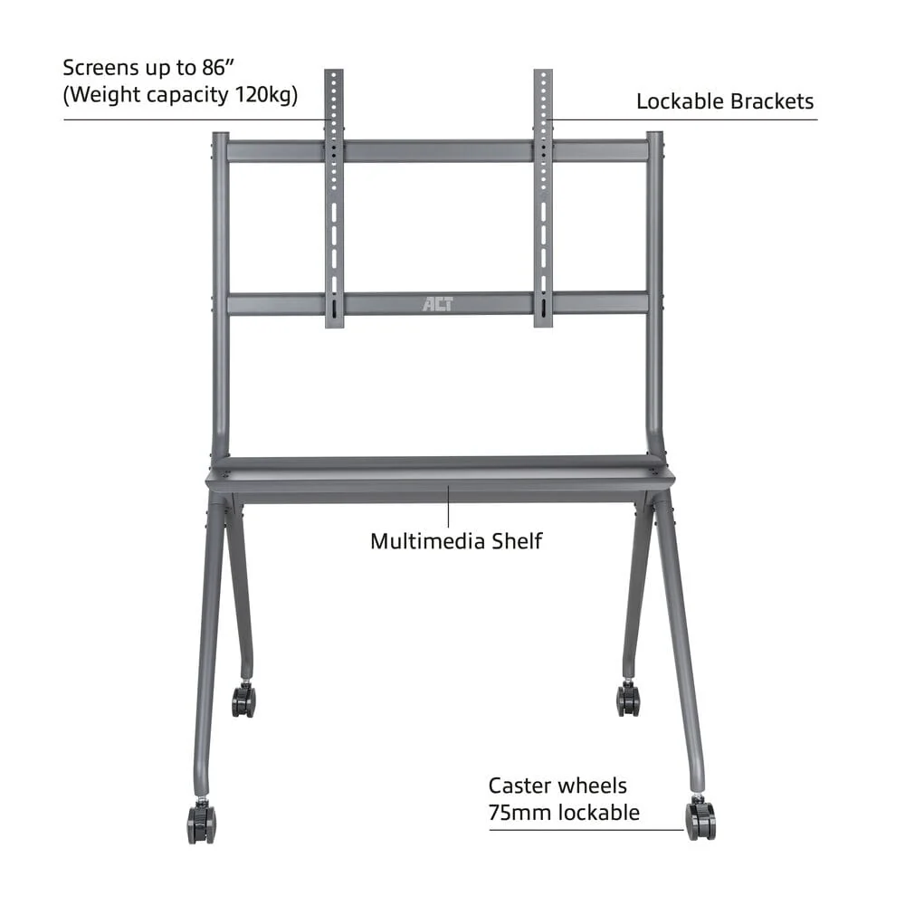 ACT Mobile tv/monitor floor stand, 50 up to 86 inch, VESA - Image 5