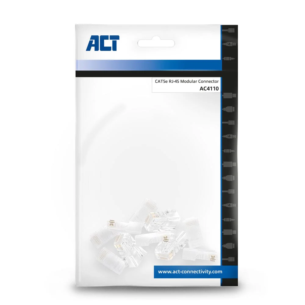 ACT Modulaire CAT5E RJ-45 connector (10 stuks), Zip Bag - Image 4
