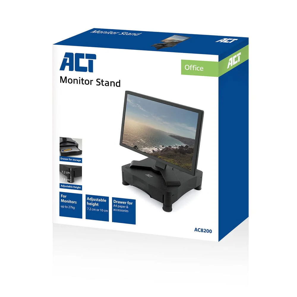 ACT Monitorstandaard met een lade, in hoogte verstelbaar - Image 6