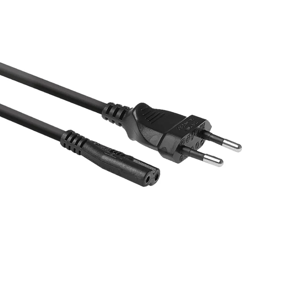 ACT Netsnoer Euro male - C7 female zwart 1,5 m, Zip Bag