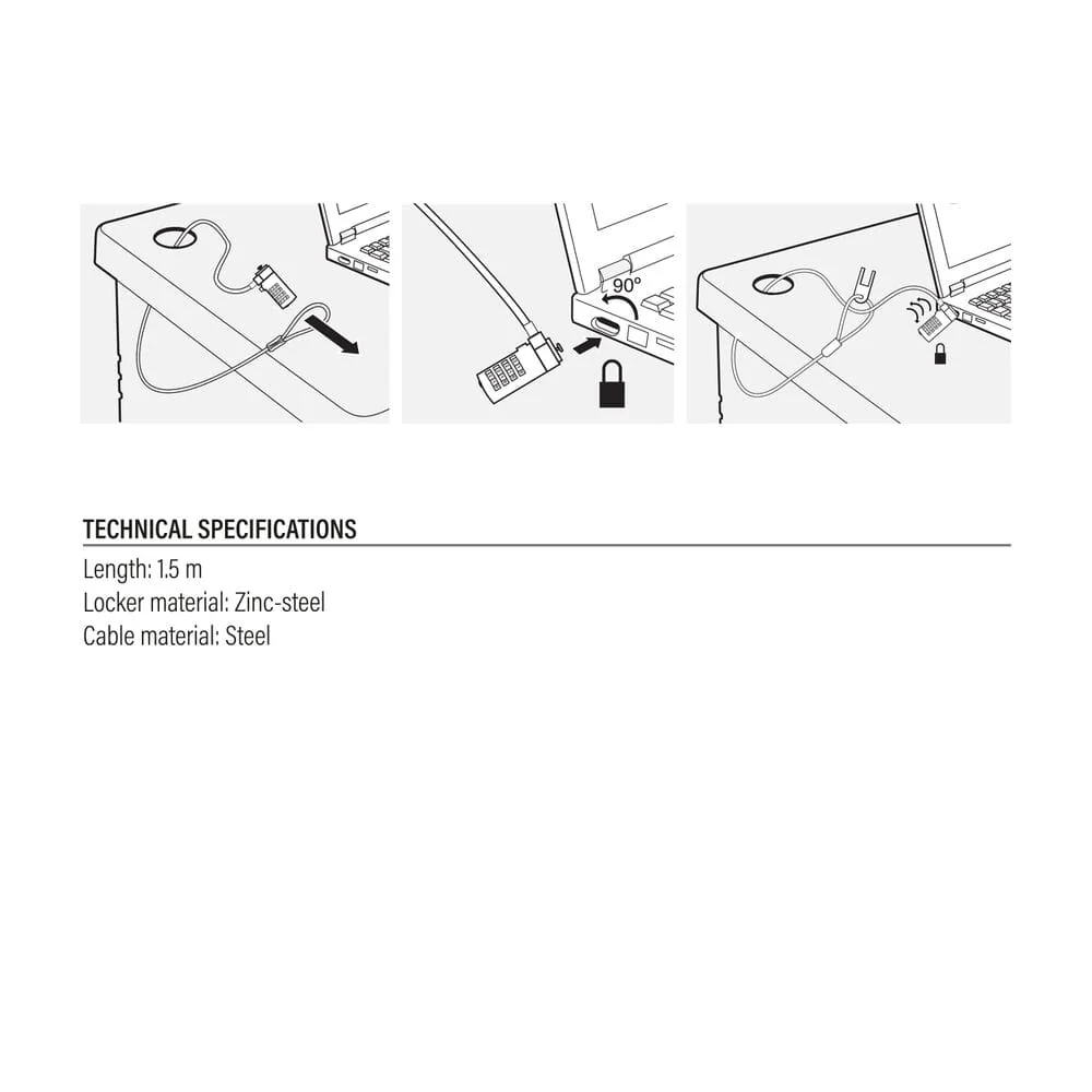 ACT Notebookslot, 1,5 m, cijferslot - Image 4