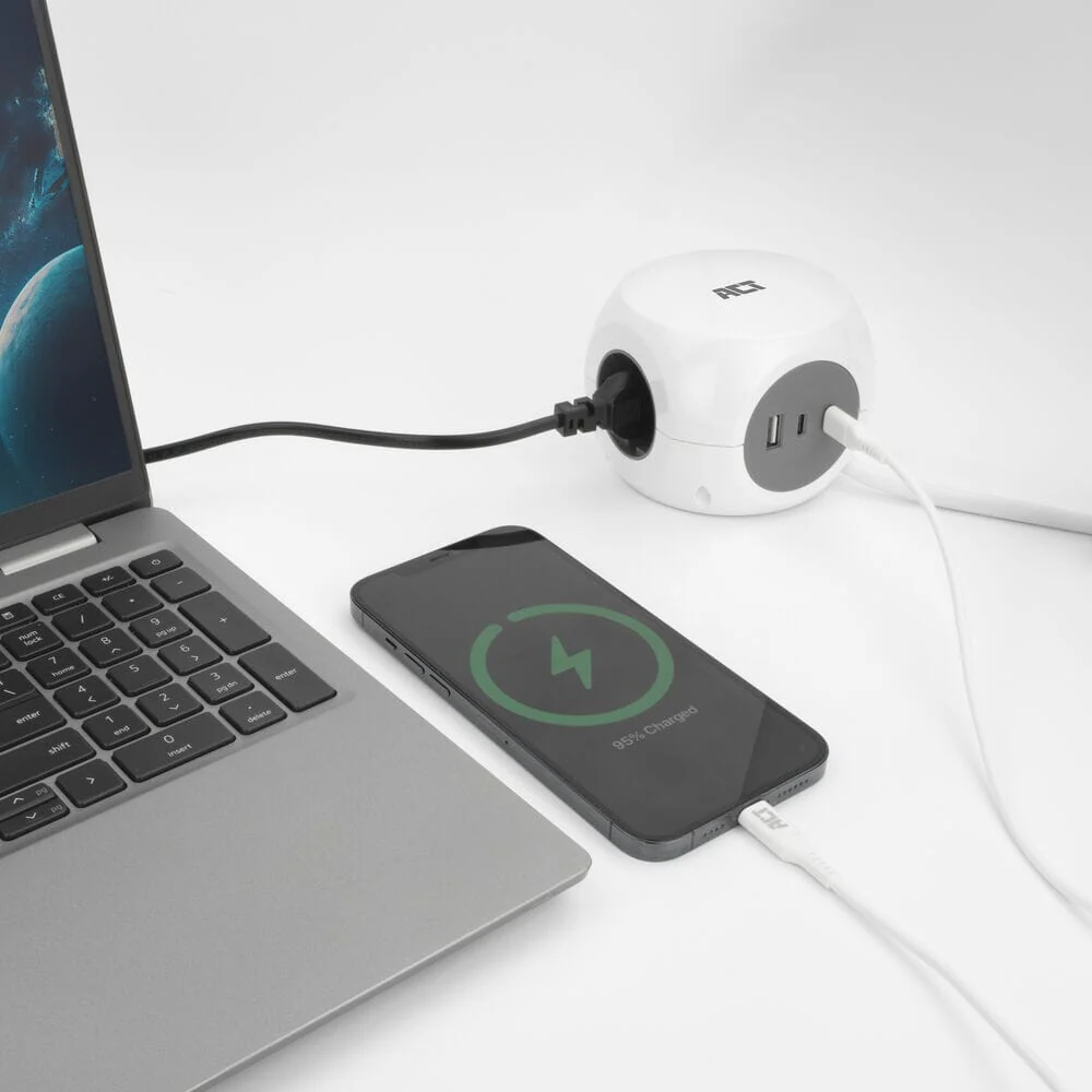 ACT Power strip cube with 3 sockets (type F), 30W PD - Image 10